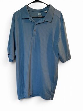 Cutter & Buck CB DryTec Luxe Polo Shirt XXL Blue Moisture Wicking Golf Men’s